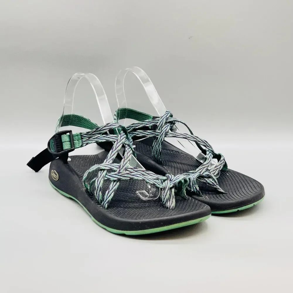 Chaco Sandals Womens 9 Green Polyester Strappy Adjustable Hiking Outdoor Shoes